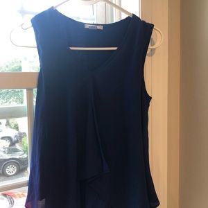 BAR lll Blue Sleeveless Layered Blouse
